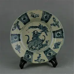 China Old Blue and White Porcelain In The Ming Dynasty Character Pattern Plates