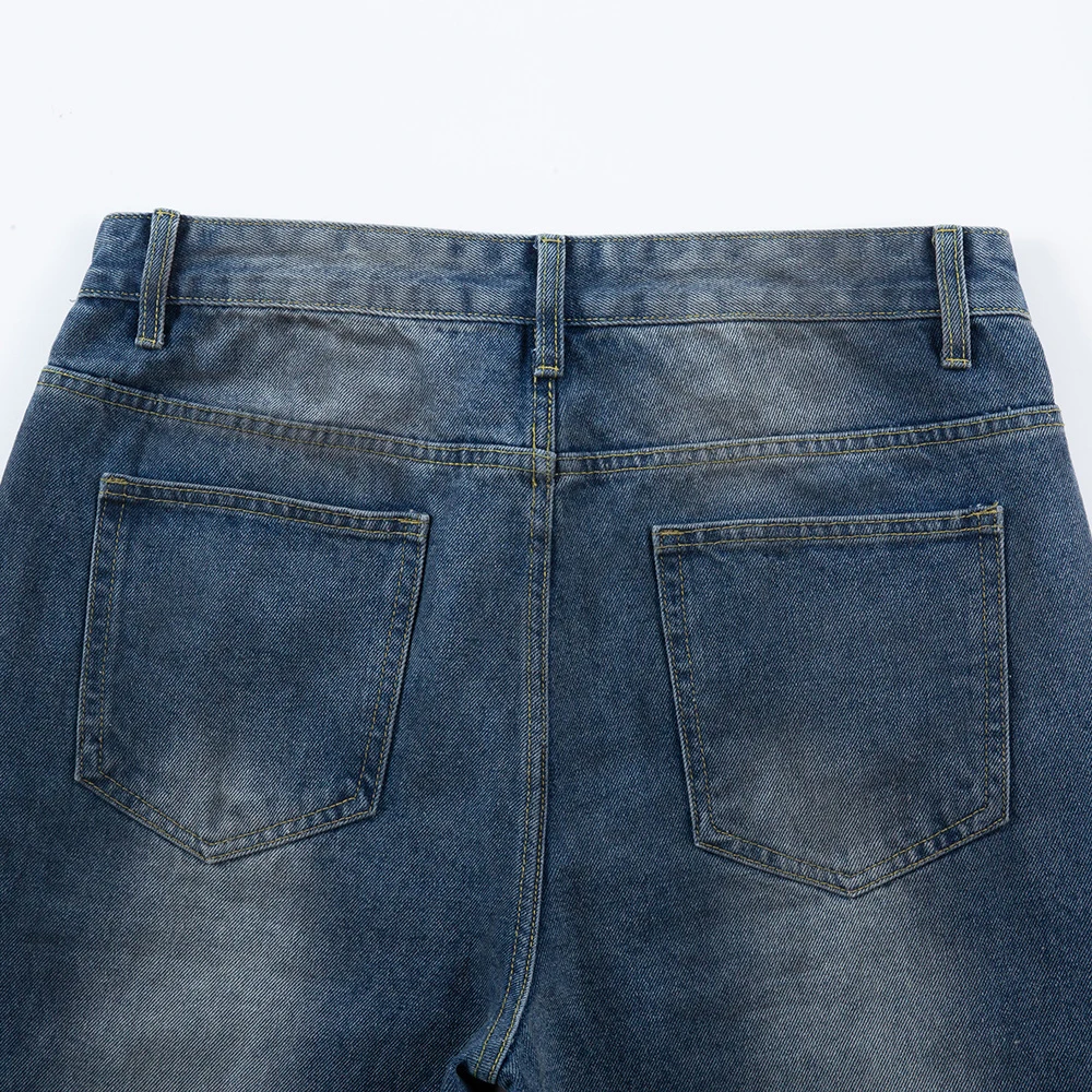 ملابس للرجال ملابس الشارع الشهير ثنيات جينز هيب هوب ريترو المتعثرة نمط الشارع عادية ممزق السراويل الفضفاضة روك إحياء الجينز