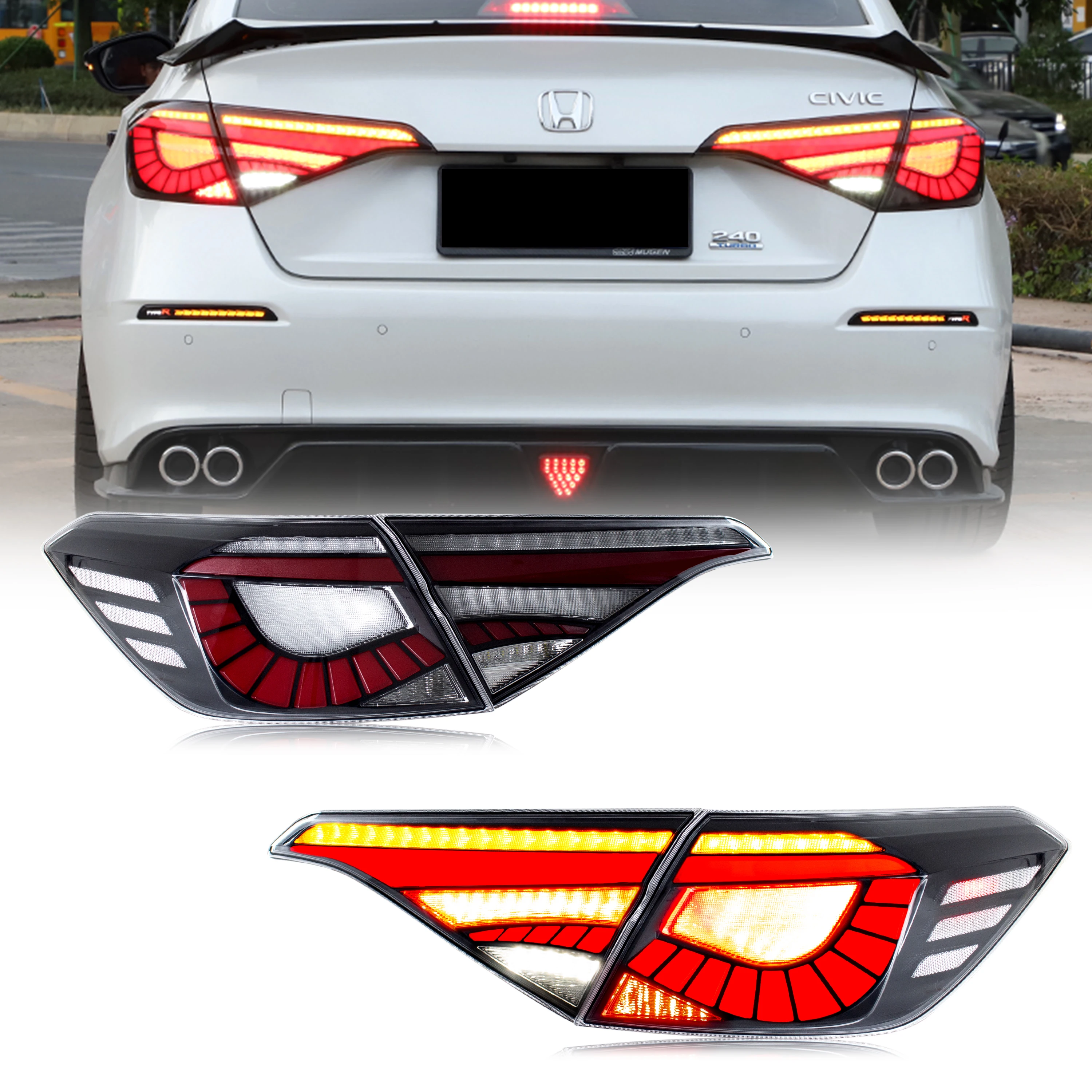 

LED Tail Lights for Honda Civic 2022 2023 11Th GEN Sedan Rear Lamps With Start-up Animation Sequential Signal Taillights Accessa