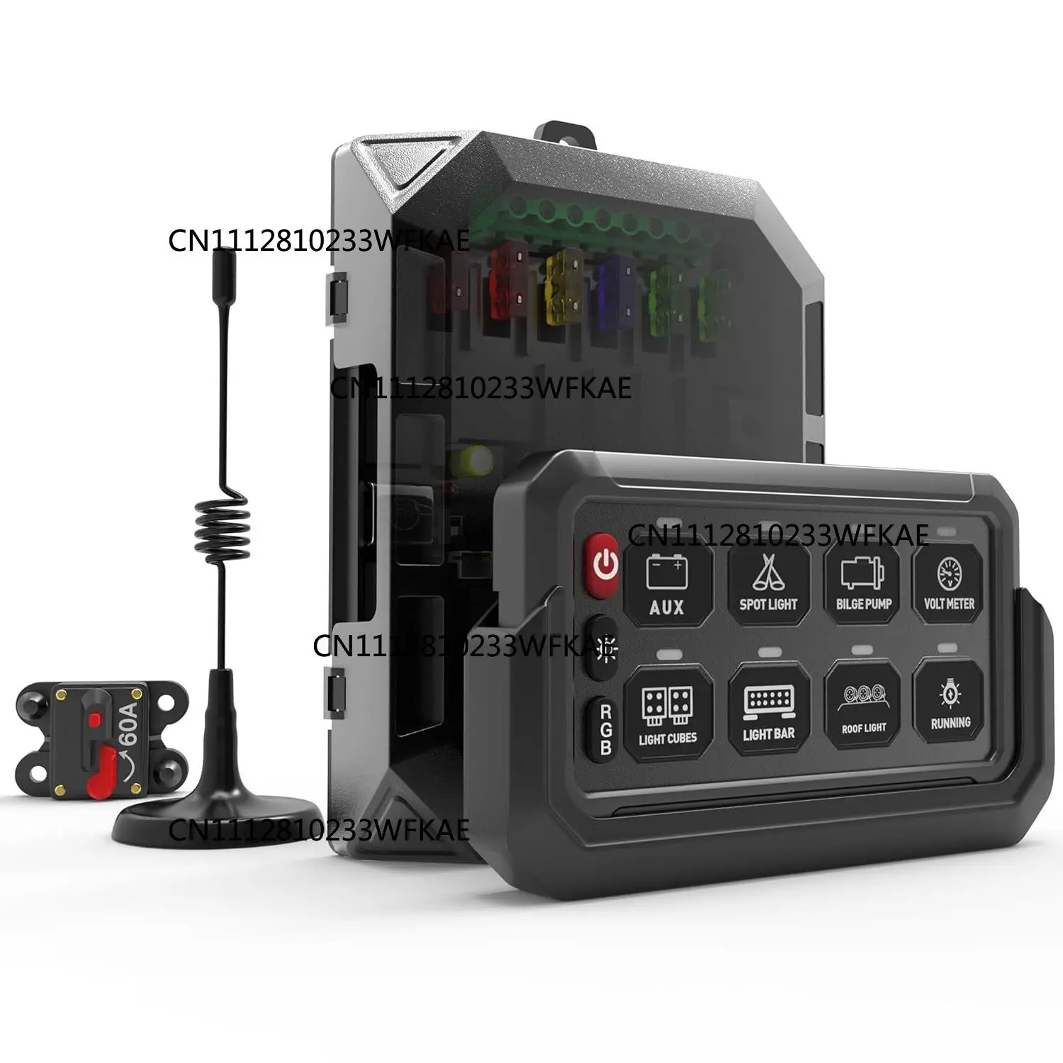 8-Key wireless, group switch panel, eight-way touch switch panel for RV yacht conversion RGB
