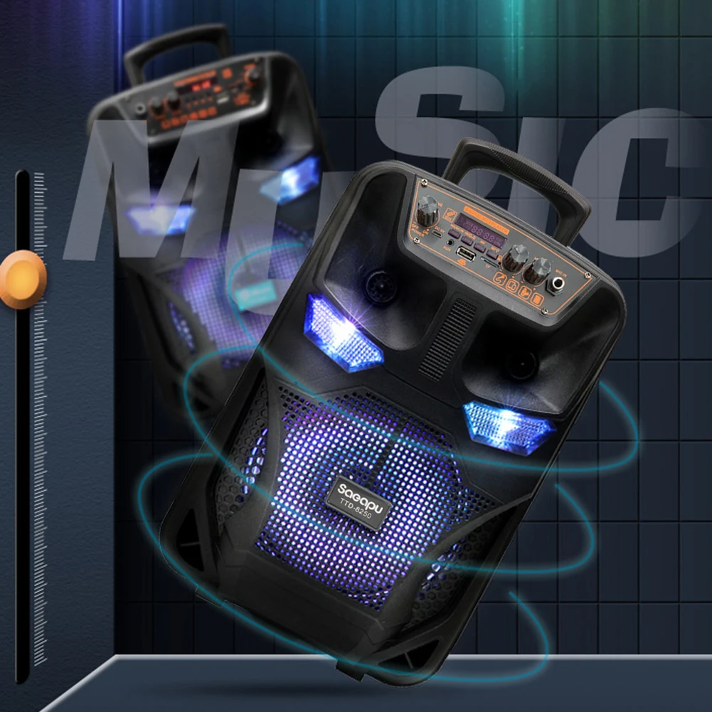 Caixa de Som Bluetooth Compatível com Rádio FM, Subwoofer e Sistema de Som Estéreo para Viagens, Uso Interno e Externo