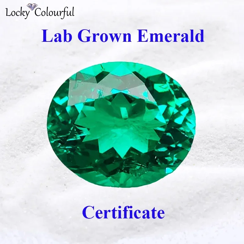 

Lab Grown Columbia Emeralds Top Quality Oval Shape Charms for Diy Jewelry Making Bracelet Material Selectable AGL Certificate