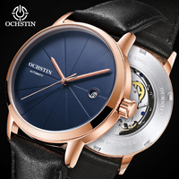 OCHSTIN Automatic Mechanical Watches Men Fashion Minimalist Watch Dial Auto Date Male Leather Wristwatches Clock Gift For Man
