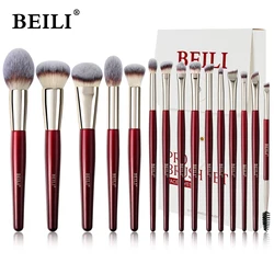 BEILI-Pincéis de maquiagem suaves, adequados para base, pó, corretivo, sombra, sobrancelha, cílios, pincel delineador, 8, 9, 15, 30pcs