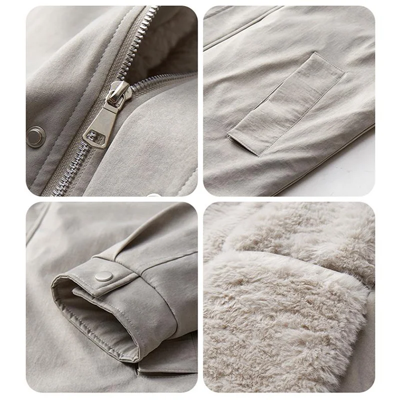 جديد الخريف الشتاء بدوره إلى أسفل طوق سترات الرجال صوف مبطن سميكة سترة دافئة حجم كبير معطف دافئ موضة ملابس خارجية غير رسمية