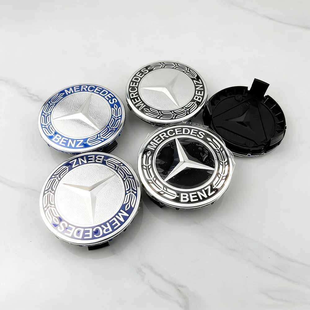 4Pcs 75mm Car Wheel Center Cap Hub Covers Badge For Mercedes Benz AMG B/C/E/S Class C43 C63 E43 E53 E63 GLC GLK CLA Accessories
