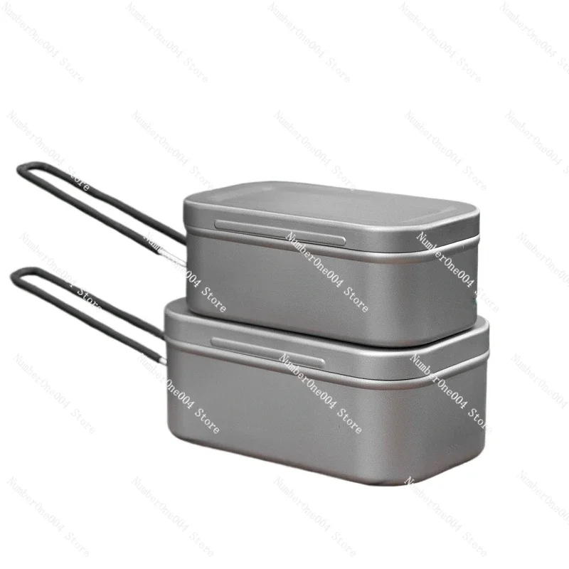 Applicable to Outdoor pure titanium lunch box with steamer large capacity bento camping multi-purpose