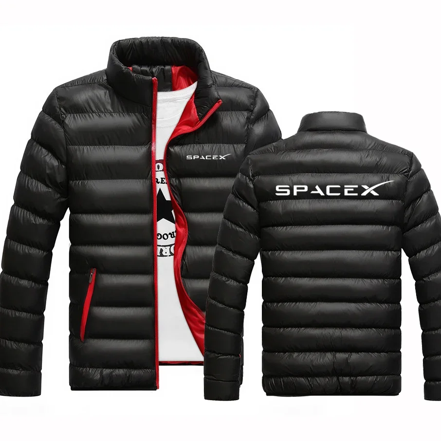 

SpaceX Space X Logo 2023 Men's New Autumn Winter Fashionable Printing High Quality Round Neck Solid Color Thicken Casual Jackets