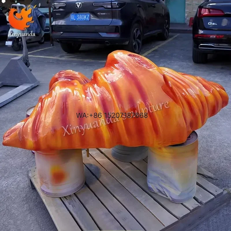 Wmwmnu Large Croissant Fiberglass Sculpture for Mall Commercial Display Decor Bakery Check-in Ornament