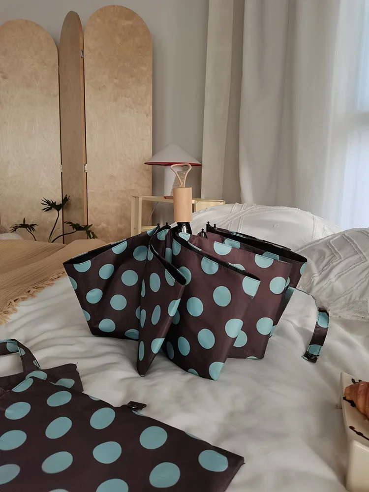 

Retro Polka Dot Umbrella Women's Portable Sunade Waterproof Rain And Sun Dual Use High Aesthetic Value Sunade Umbrella