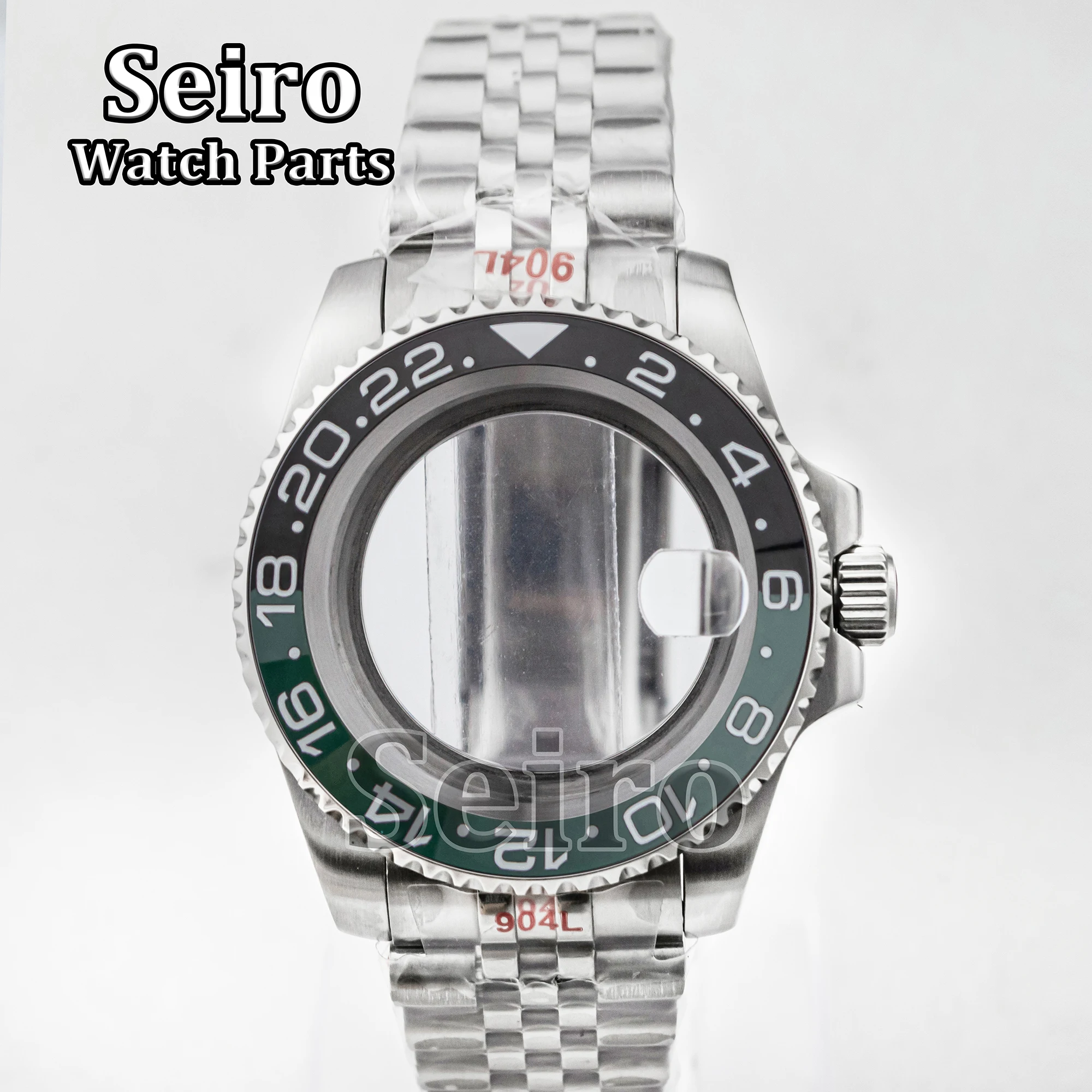 

NH35 Case Silver 40MM Stainless Steel Jubilee Strap Sapphire Glass 10ATM Waterproof for GMT NH34 NH36 Movement Replacements MOD