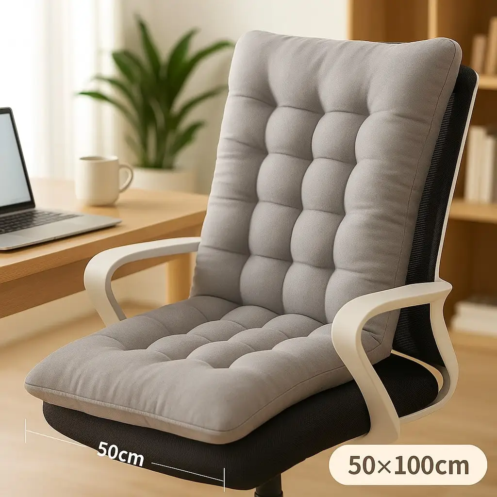 One-Piece Full-Length Office Chair Cushion | Thick, Tufted, One-Piece Cushion For Indoor Office And Dining Chairs | Soft Support And Quick Rebound | Size: 19 X 39 Inches