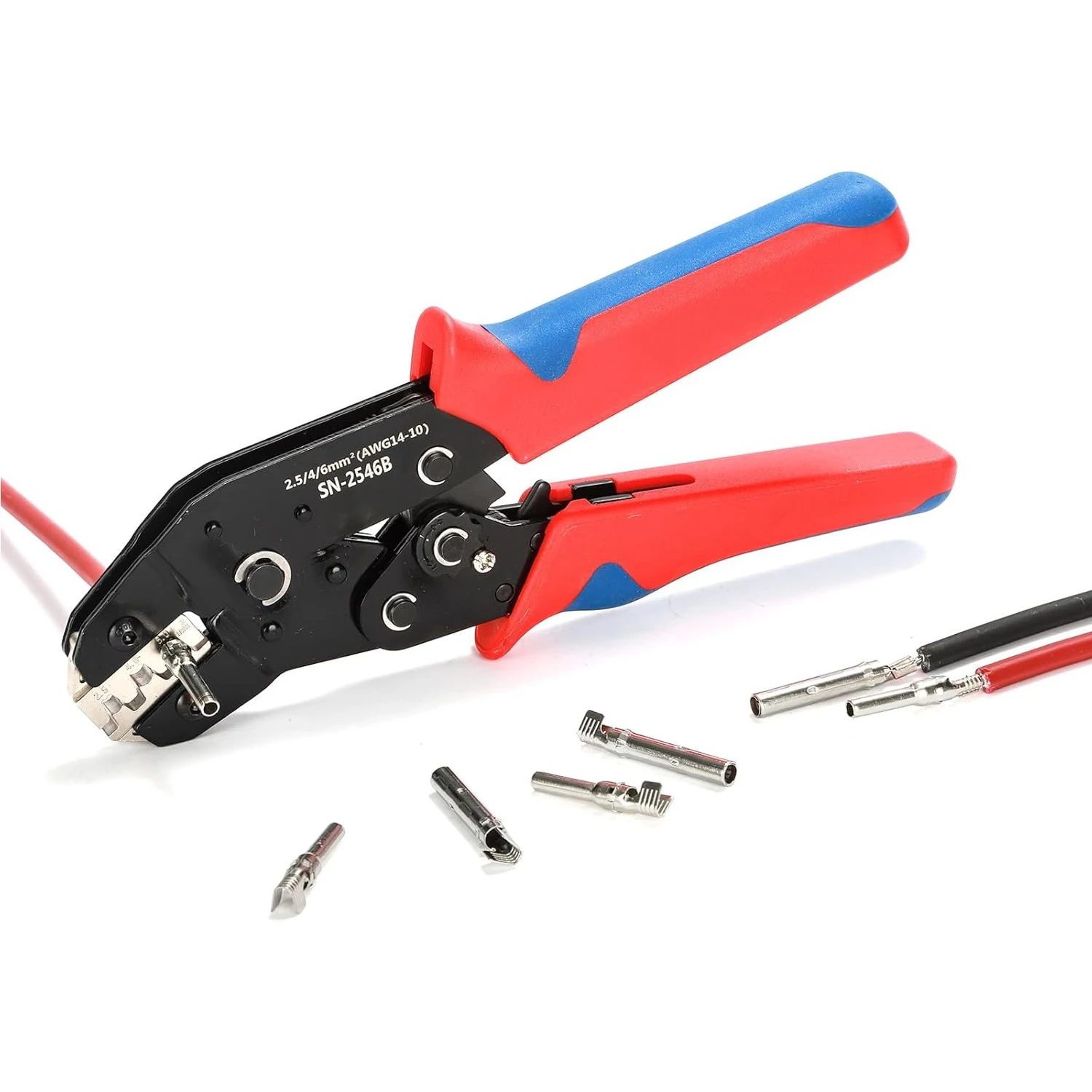 Ensemble d'outils de sertissage de pinces de connecteurs solaires photovoltaïques SN-2546B pour Kit de pinces à sertir de fil 2.5/4/6 mm2, pince de connecteurs solaires