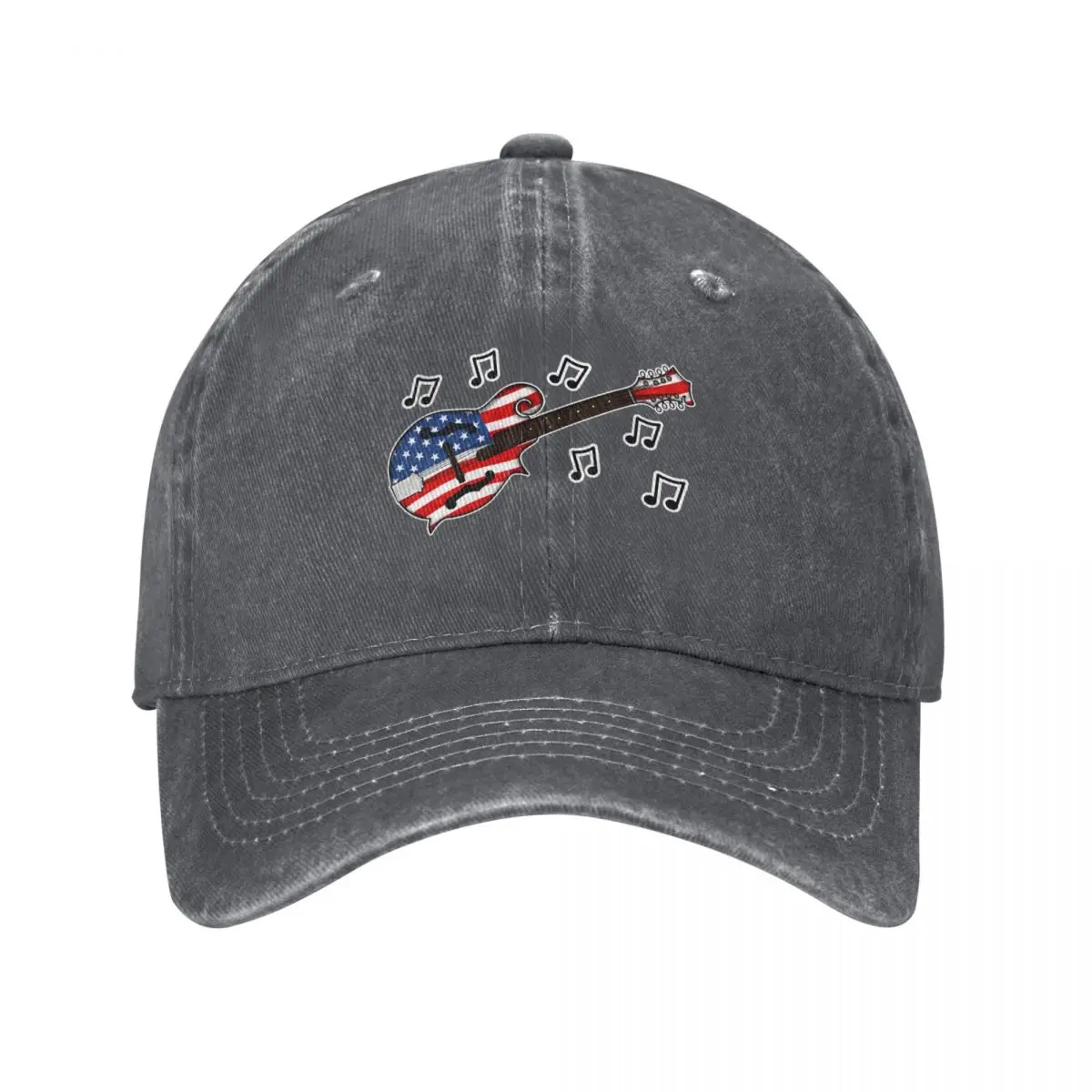 4th July Mandolin America Rocks USA Flag Mandolinist Baseball Cap Military Tactical Cap Anime Golf Wear Men Women's