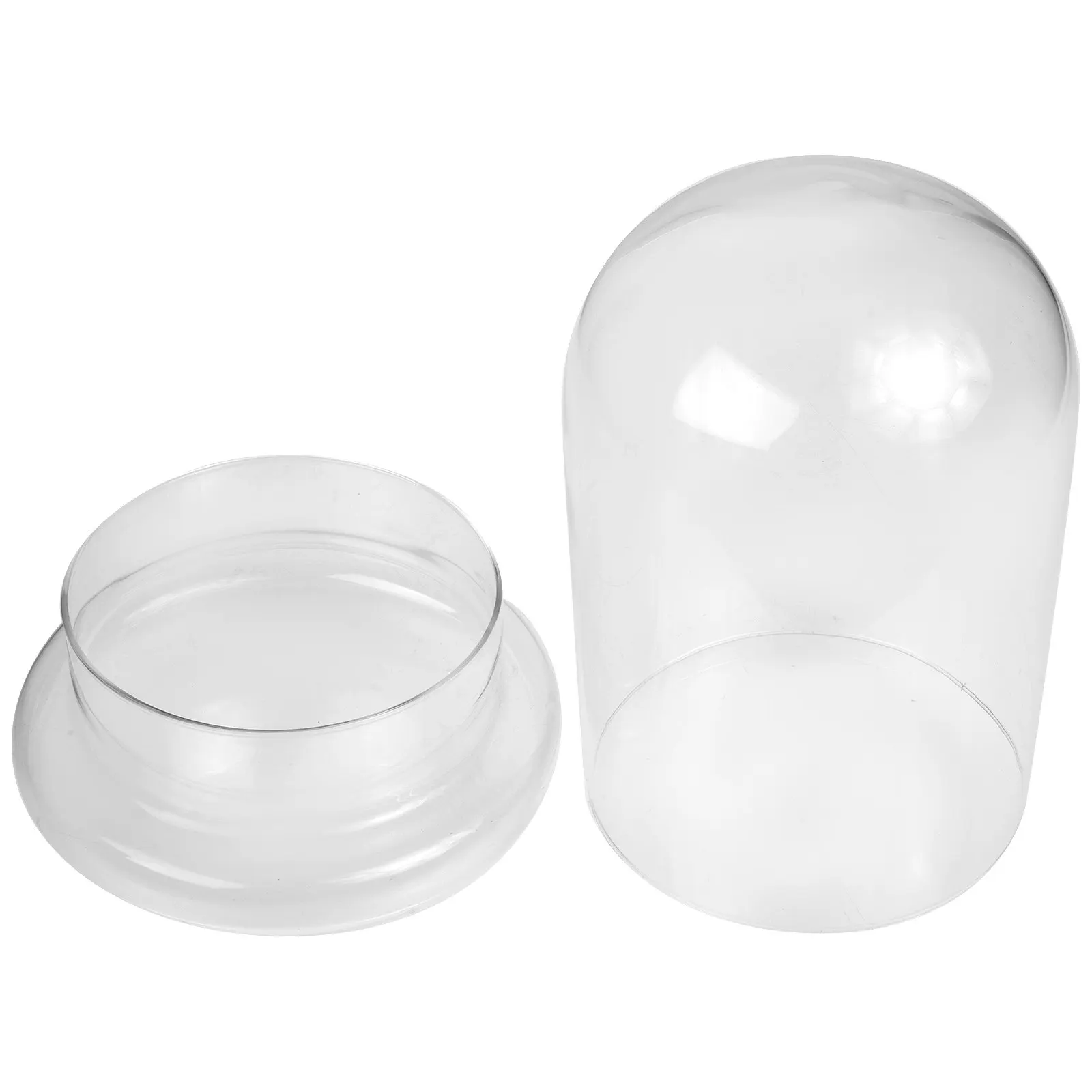 U-Shaped Glass Bell Jar Display Dome for Preserved Flowers, Artificial Plants & Home Decor