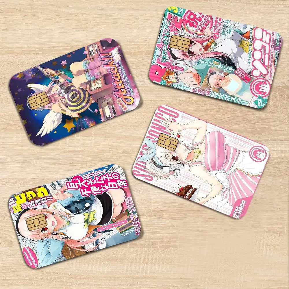 Character S-Super S-Sonico 2024 Anime Cartoon Skin Stickers Film Tape Case for Big Credit Debit Card Front Side
