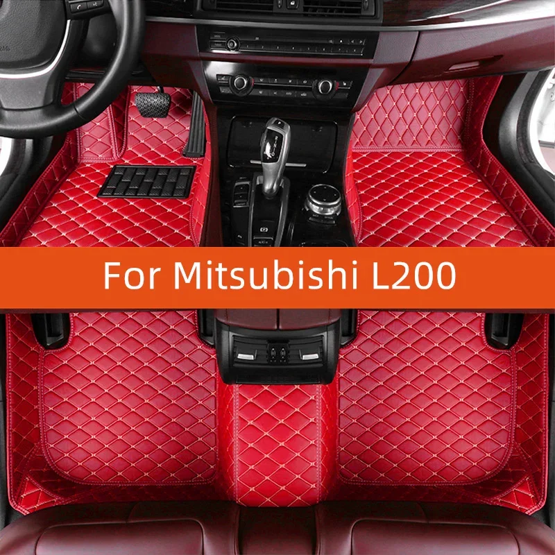 Custom Leather Car Floor Mat For Mitsubishi L200 2019 2020 2021 2022 2023 2024 2025 2026 2027 Car Mat Interior