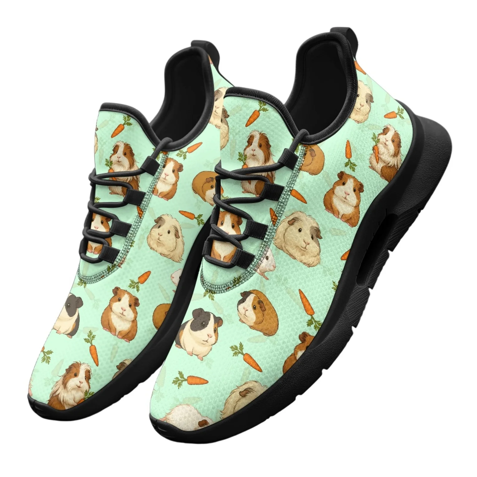 PENSTROLL Guinea Pig Art Men's Mesh Sneakers for Students Walking Mesh & EVA Men's Lace-Up Sneakers Men's Fashion Sneakers