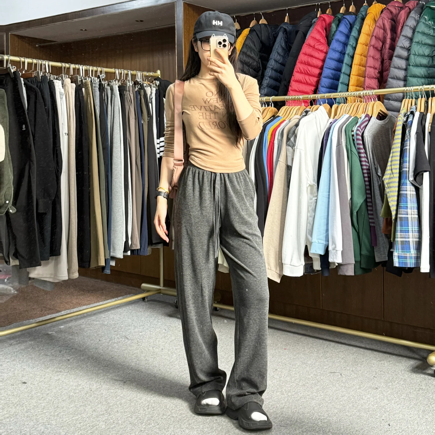 بنطلون نسائي طويل مريح من القطن الناعم بتصميم سكين الأرز، خصر طبيعي، نمط كاجوال، مجموعة الخريف #2