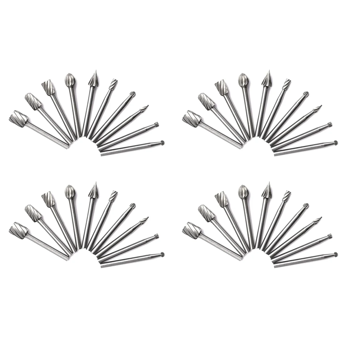 2025+ 40pcs HSS Tungsten Carbide Rotary Cutting Burr Set Grinder Bit 1/8 Inch (3mm) Shank Woodworking Carving Tools