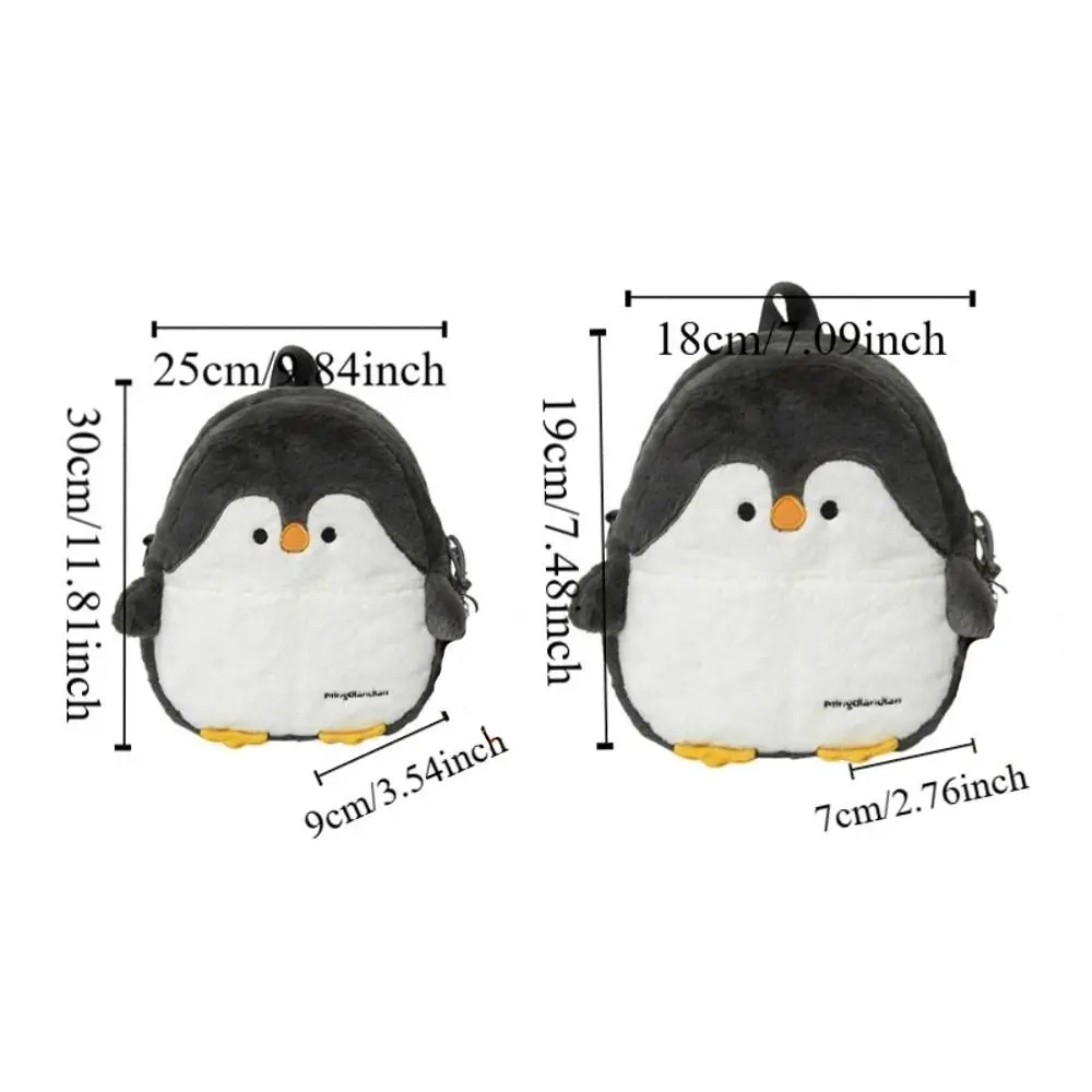 Creative Kawaii Penguin Crossbody Bag Shark Adorable Soft Seal Backpack Realistic Look Fluffy Animal Shoulder Bag Girls