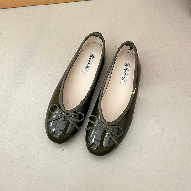 Frühling Herbst Damen Flache Schuhe Ballerinas Schmetterlingsknoten Weiche Modische Runde Zehenpartie Damenschuhe Neu – Detail 7