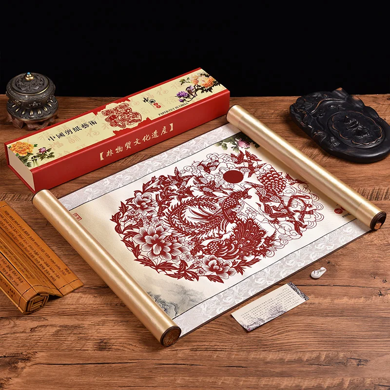 Paper-cut hanging paintings, silk decorative  Chinese style special gifts handicrafts scrolls