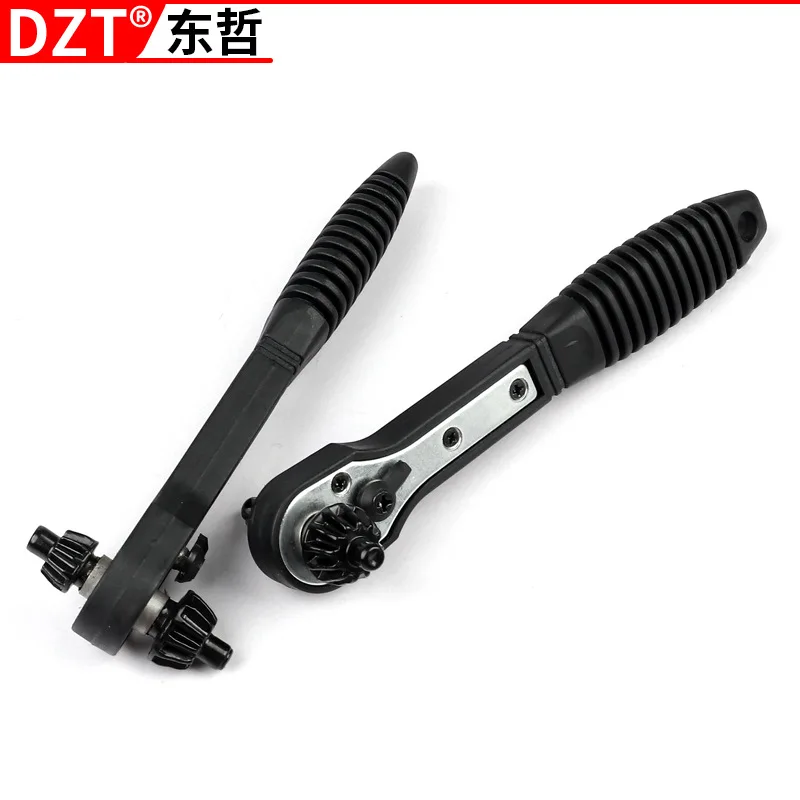 

Black Fast Ratchet Wrench - 2-in-1 Double-ended Hardened Drill Chuck Key Tool