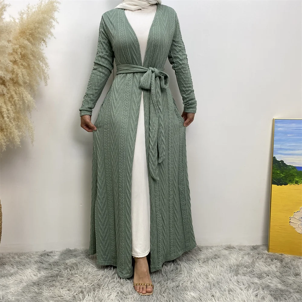 Modest Abaya Ramadan Autumn Winter Sweater Coat Muslim For Women Kimono Kaftan Turkey Islamic Clothing Caftan Marocain Robe