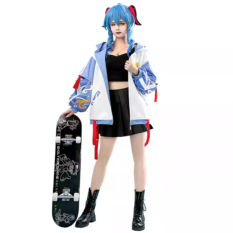 جديد Mooyiyi Genshin تأثير Ganyu تأثيري حلي هالوين عيد الميلاد لعب الأدوار حفلة لعبة هزلية أنيمي S-XXL معطف لطيف