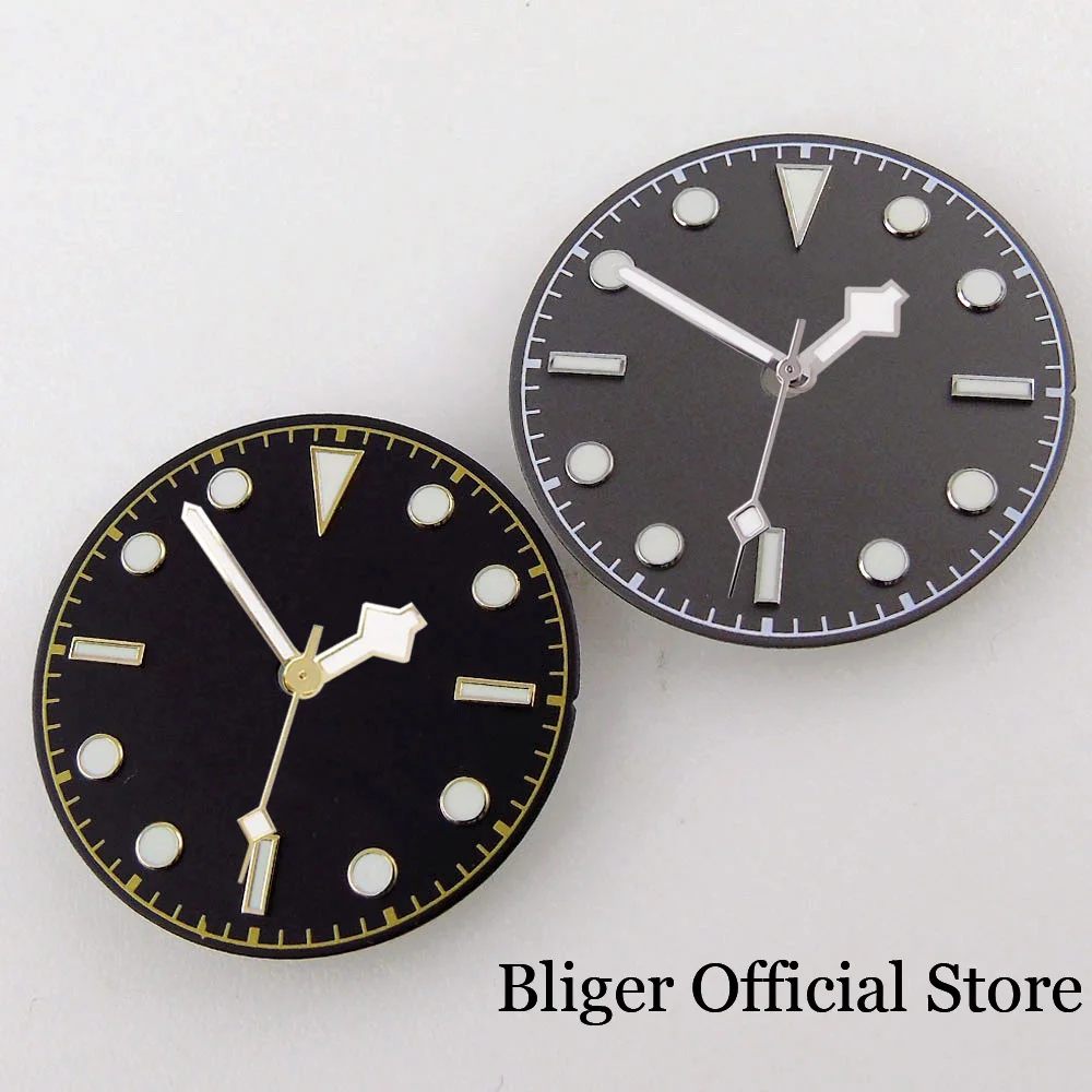 

BLIGER 29mm Black Sterile Watch Dial Snowflake Hand Fit NH35A NH36A Miyota 8215 DG ST1612 ETA 2824 PT5000 Gold/Silver Edge