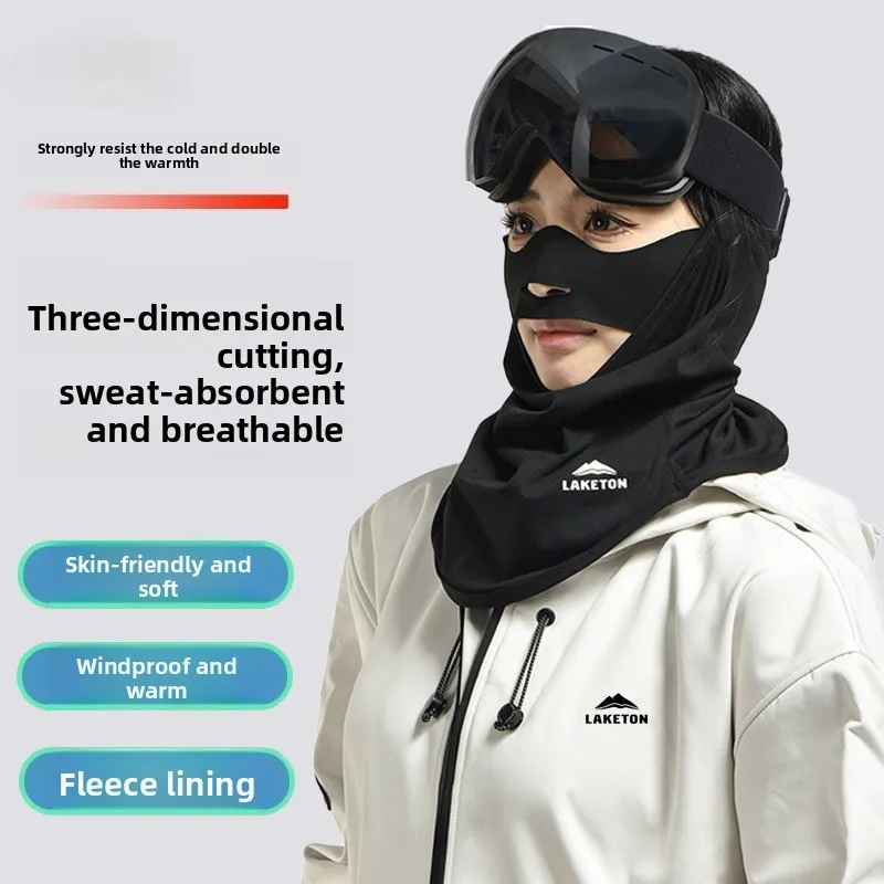 3D-Kontur-Skimaske, 1 Stück – mit Fleece gefüttert, winddicht, warm, UV-Schutz, hautfreundlich, für Wintersport und Outdoor-Aktivitäten