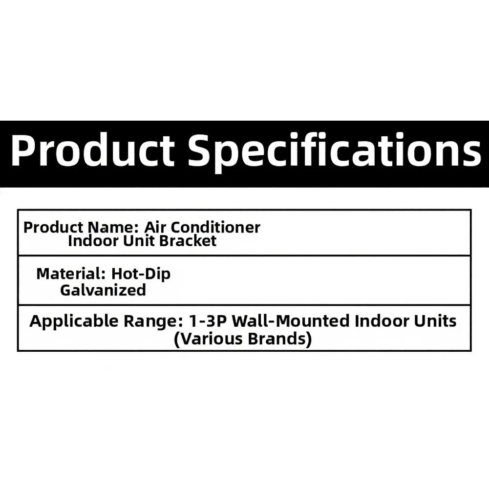 Adjustable Air Conditioner Indoor Unit Mounting Bracket Galvanized Iron Hanging Rack Base Plate For 1P To 3P Split System Wall I