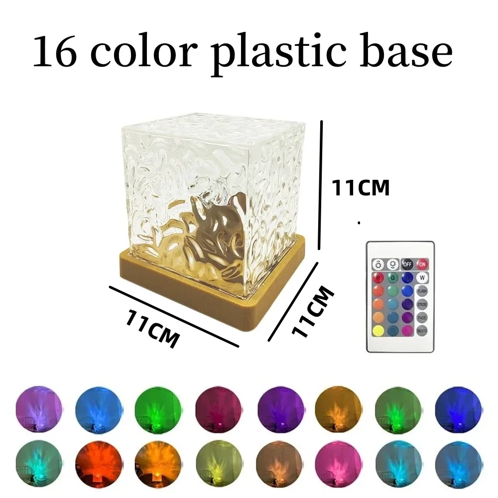 جهاز عرض تموج مائي دوار ديناميكي ، إضاءة ليلية ، مصباح كريستالي لغرفة المعيشة ، الدراسة ، غرفة النوم ، اللهب ، الألوان