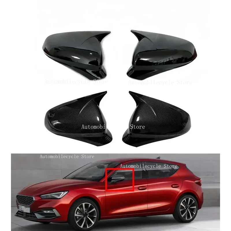 Car Mirror Covers  Rearview Mirror Cover  Trim  Fit For Seat Leon MK4 Cupra 2020 2021 2022 2023 2024  Accessories  Carbon fiber
