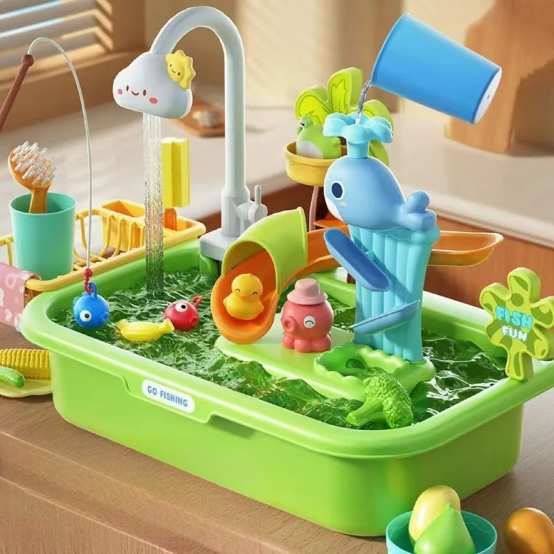 子供食器洗い機サイクル水遊びプール電気キッチンシンクおもちゃごっこ遊び楽しい教育シミュレーションおもちゃ子供のため