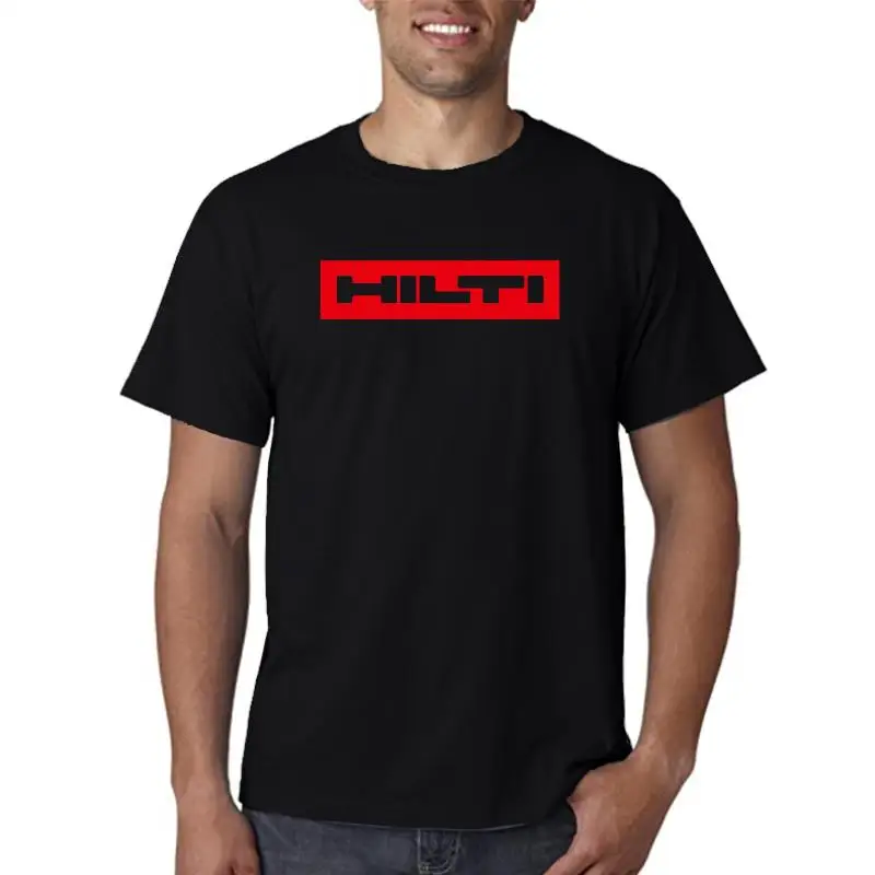 Hilti Box Logo Grophic Tee Shirt Mens Round Neck Cotton T-shirt Cosuol T Shirt Foshion Tops Clothing