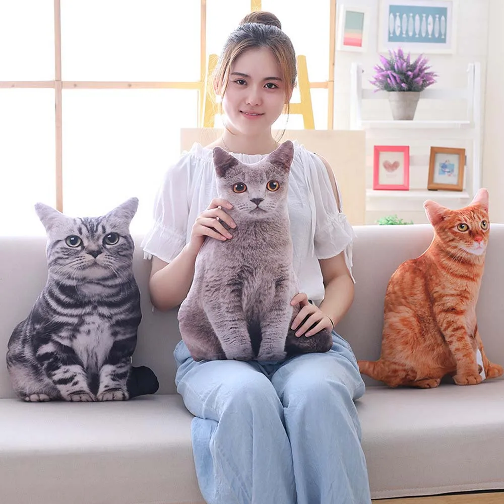 1 PCS 30/50cm Throw Pillow Funny Creative Cat Shape Cushion Simple Cute Simulation Cat Napping Pillow