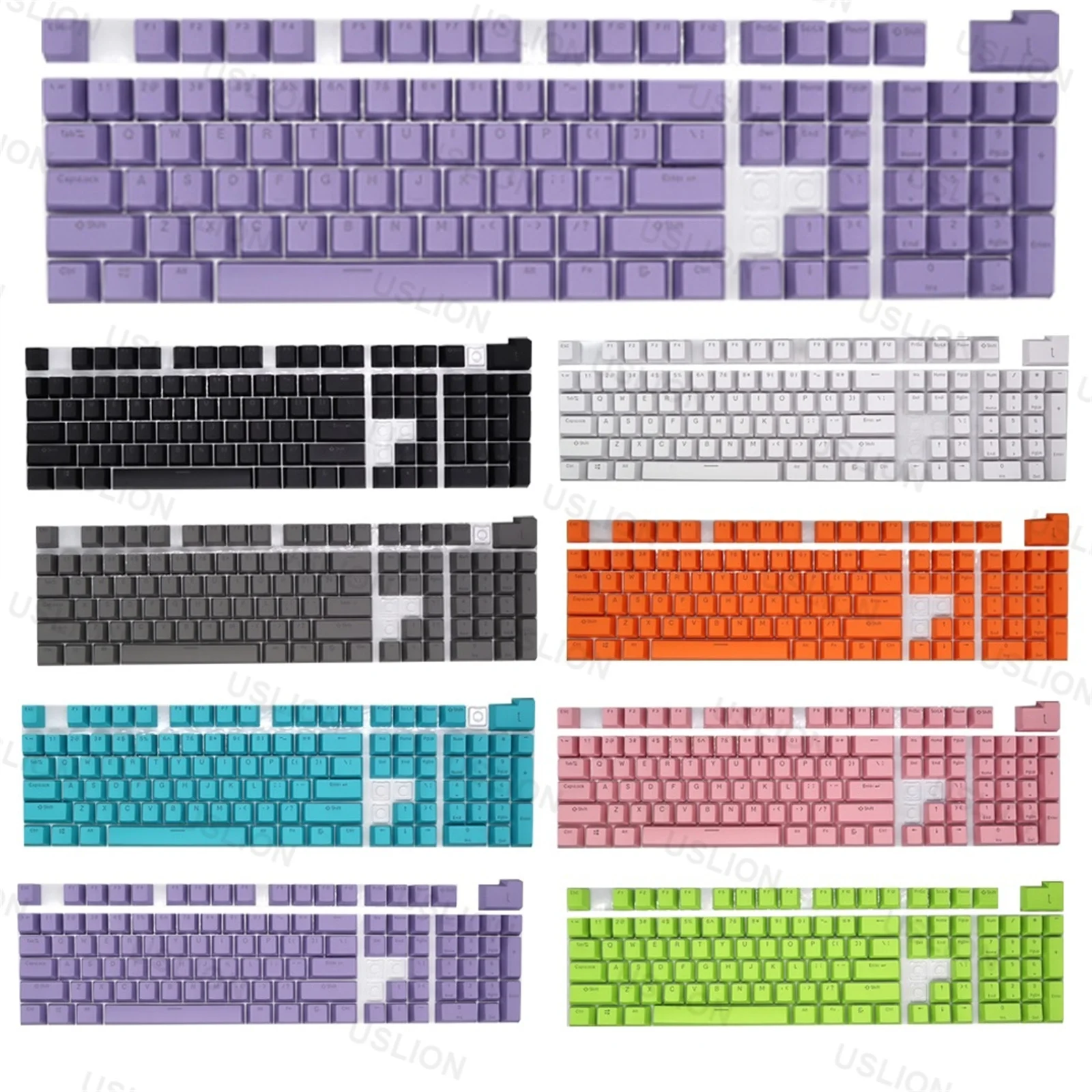 125 Keys Color Backlight Translucent ABS Keycaps OEM Profile Layout RGB Backlit Keys Caps For MX Switches Mechanical Keyboard