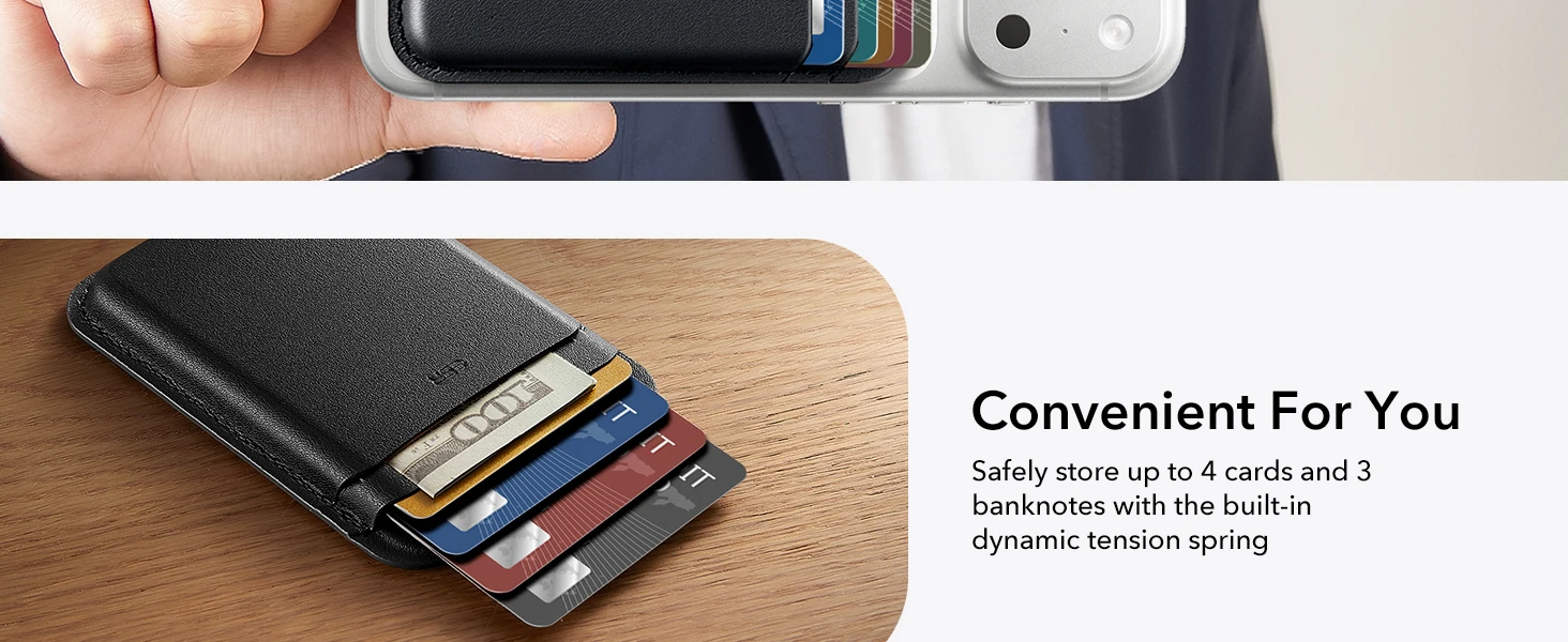 ESR for MagSafe Wallet 5 Card Holder for Phone Case RFID Blocking Magnetic Wallet for iPhone 17/16/15/14/13&Selected Samsung