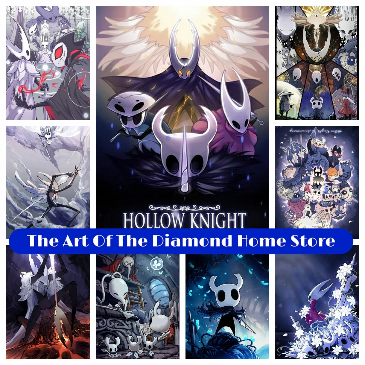 

Hollow Knight The Game 5D DIY AB Diamond Painting Full Drill Mosaic Embroidery Rhinestone Cross Stitch Kit Home Decor Gift