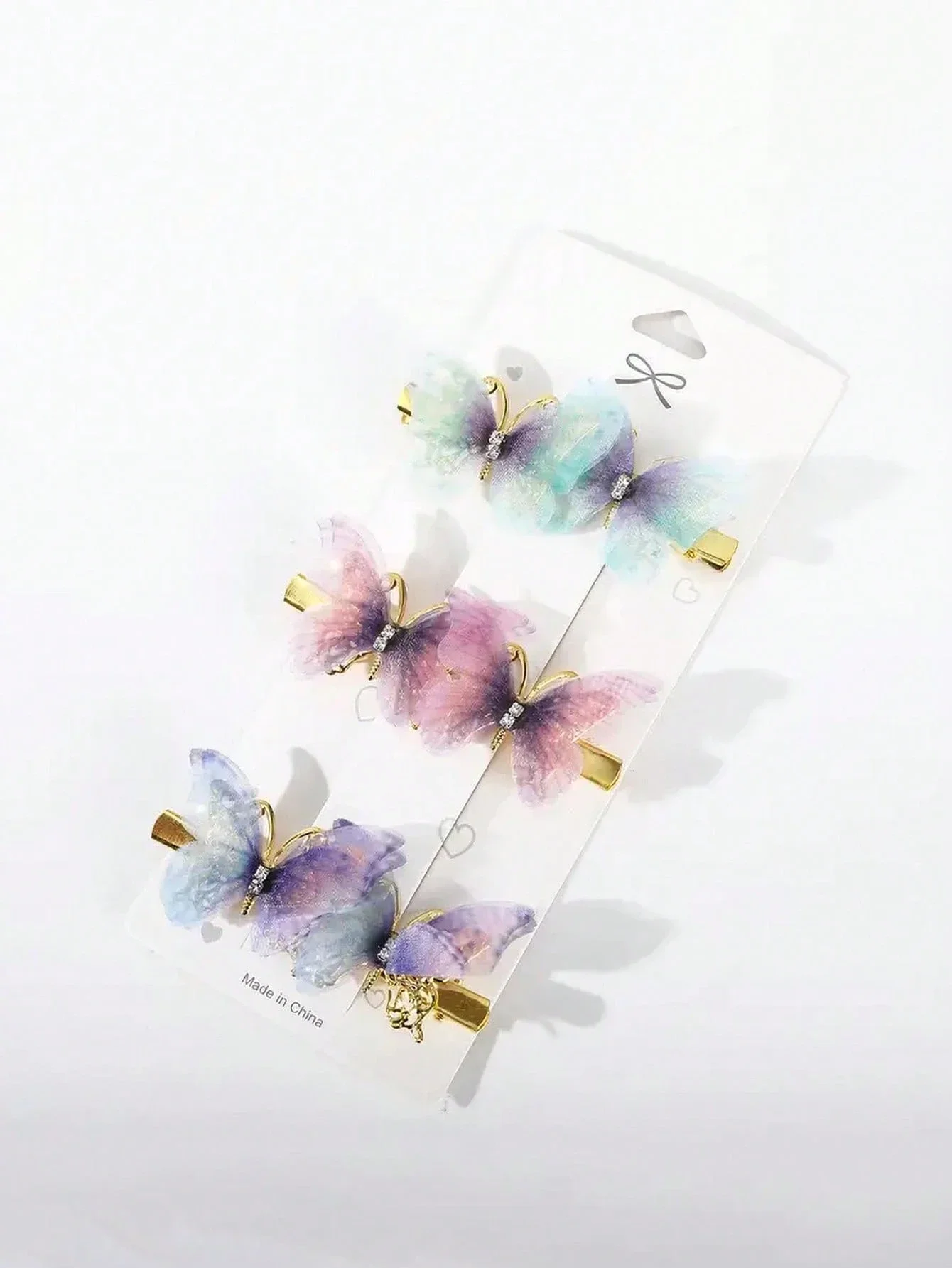 6 unids/set lindos clips de pelo de color gradual para, clips laterales para sombreros