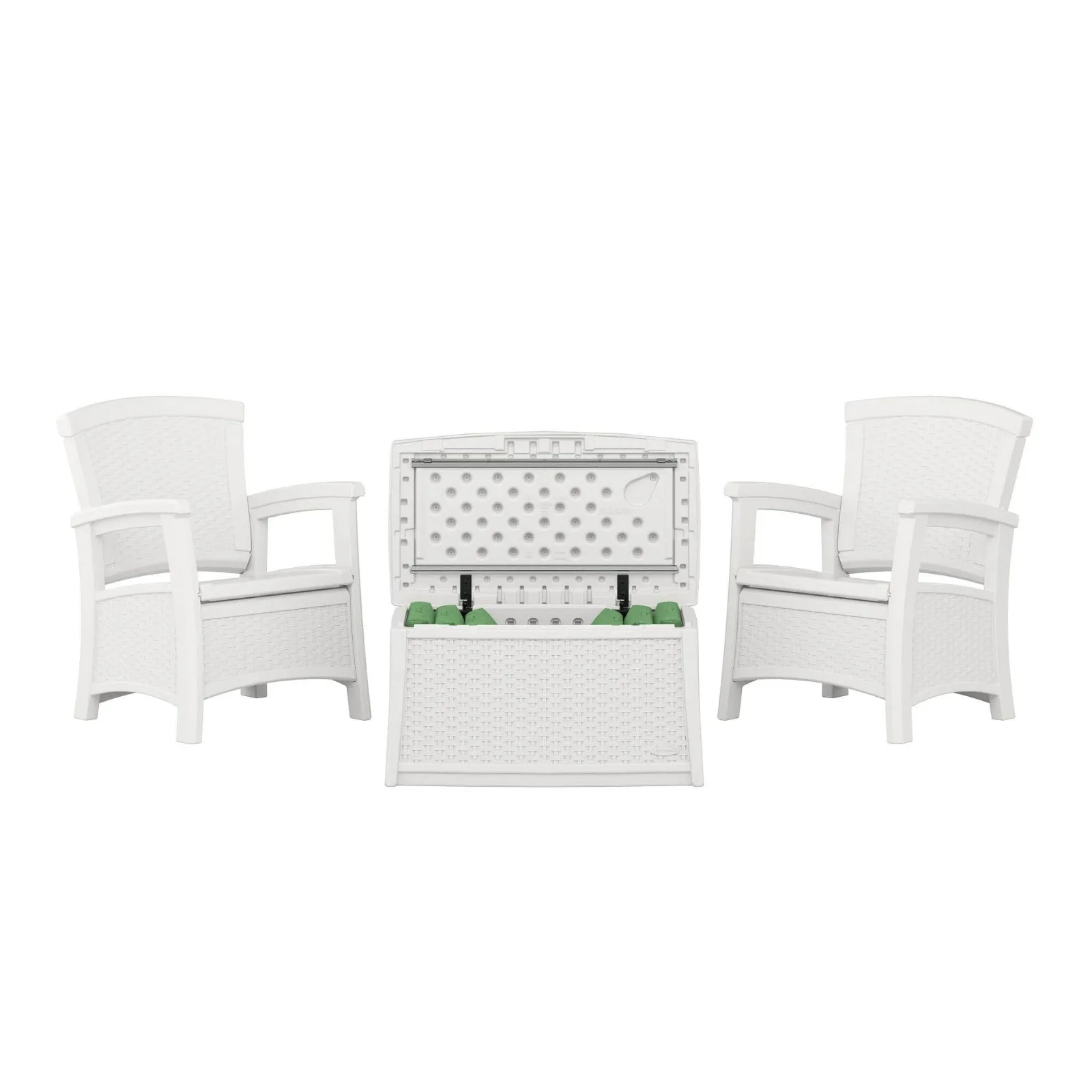 US Elements Dove Gray Plastic Outdoor Coffee Table with Storage