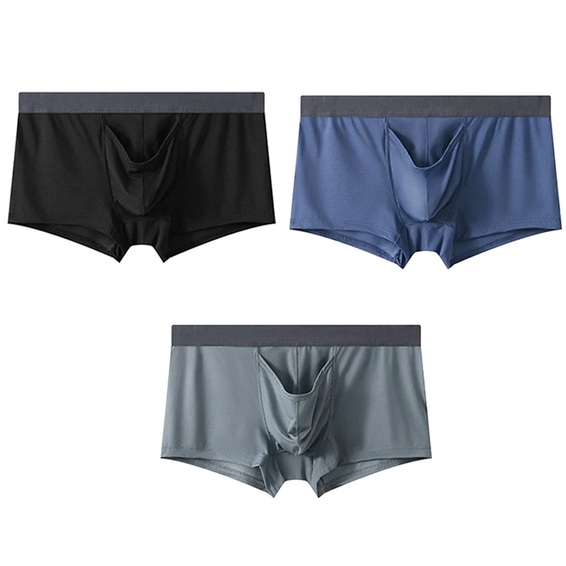 CLEVER MENMODE-Boxershorts sexy do nariz do elefante dos homens, bolsa longa do pénis, cuecas masculinas, calcinha de seda do gelo, U convexo Bo,