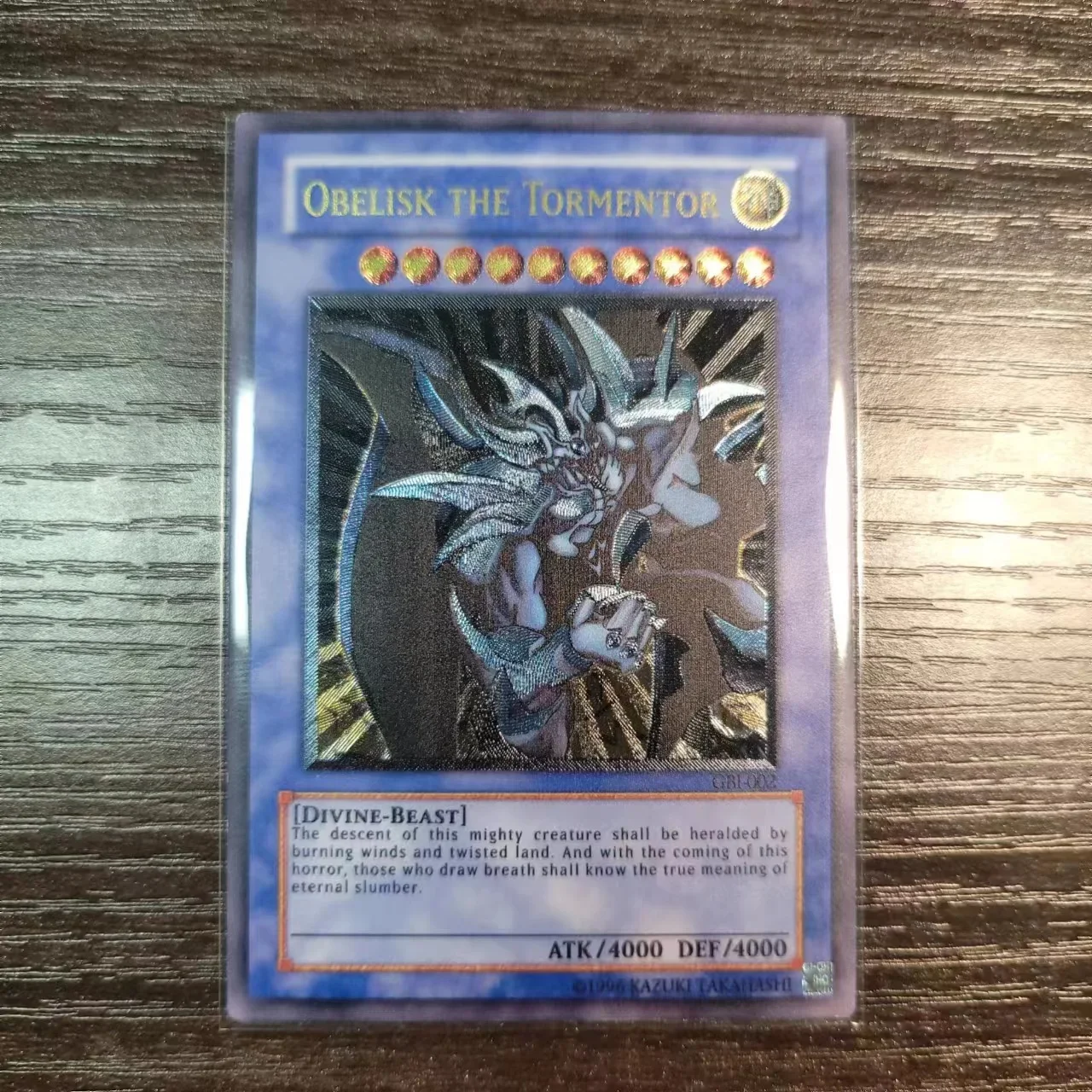 Yu Gi Oh Ultimate Rare GBI-002/Obelisk the Tormentor Children\'s Gift Collection Card Toy (Not original)