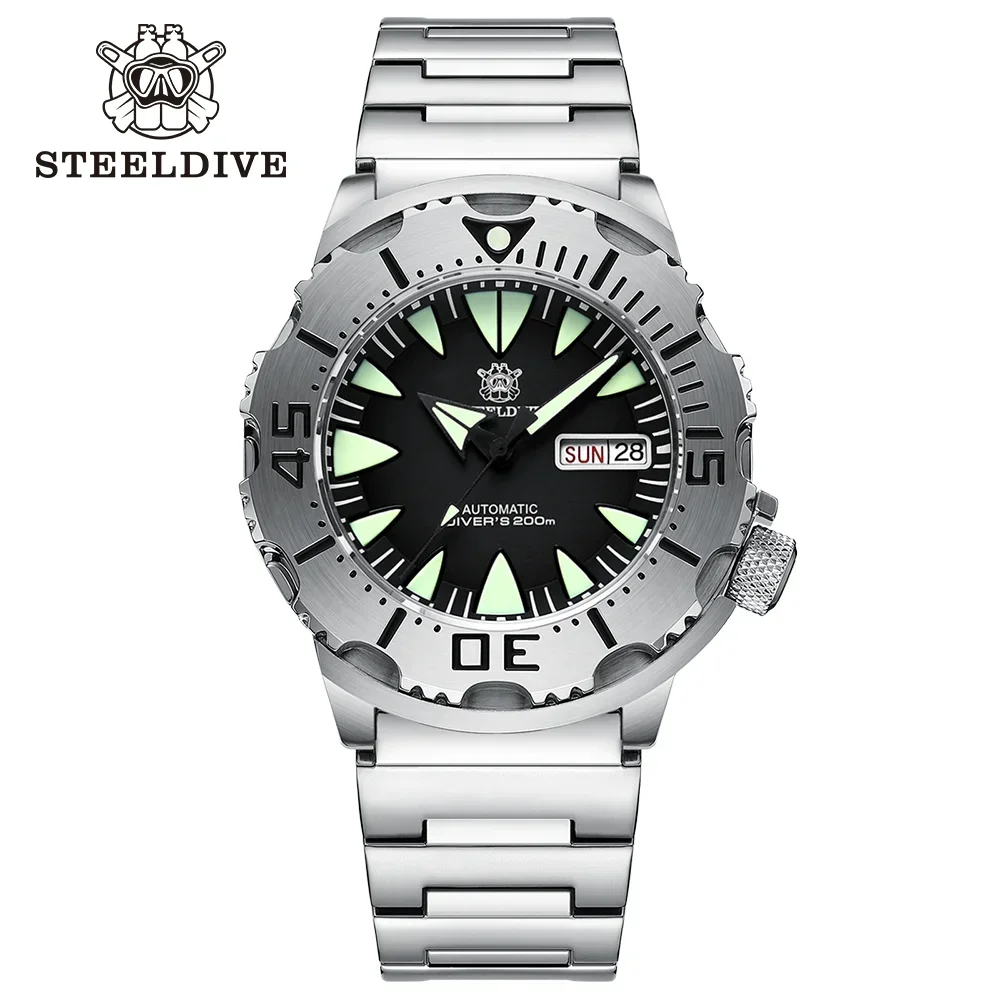 STEELDIVE SD1984 Week Display Multi Color Dial Mechanical Men\'s Wristwatch NH36 Movement Luminous 200M Waterproof