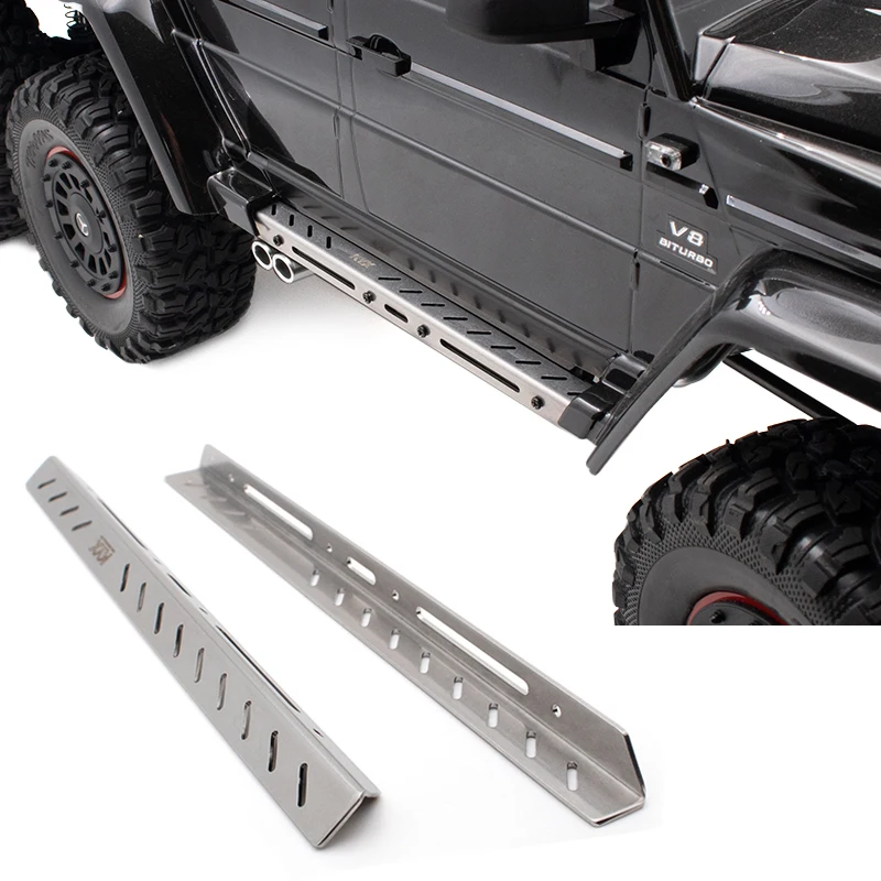 Stainless steel Side pedal guard For 1/10 RC Crawler Car Traxxas TRX-6 Mercedes Benz 6*6 frame Upgrade parts