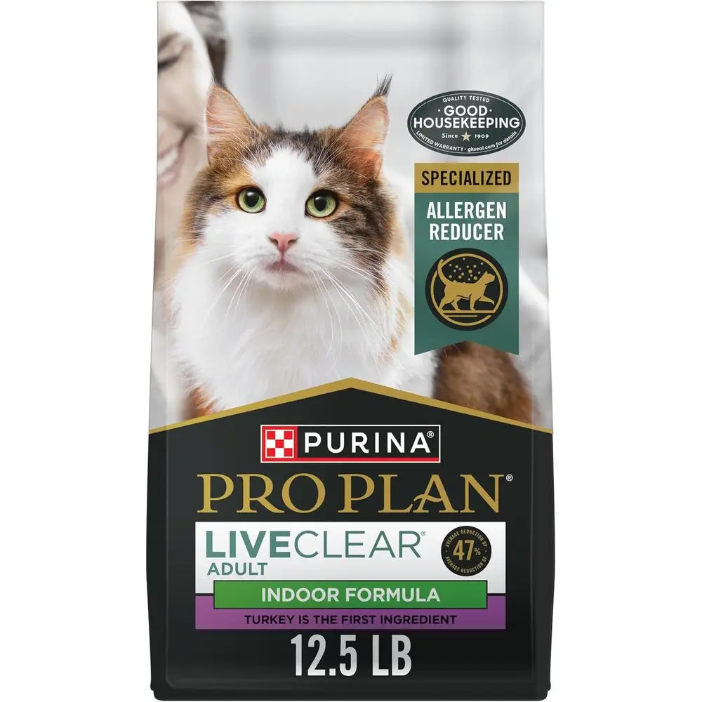 

Корм для домашних кошек LiveClear Cat, снижающий аллергенную нагрузку, с индейкой и рисом - 12,5 фунтов. Сумка