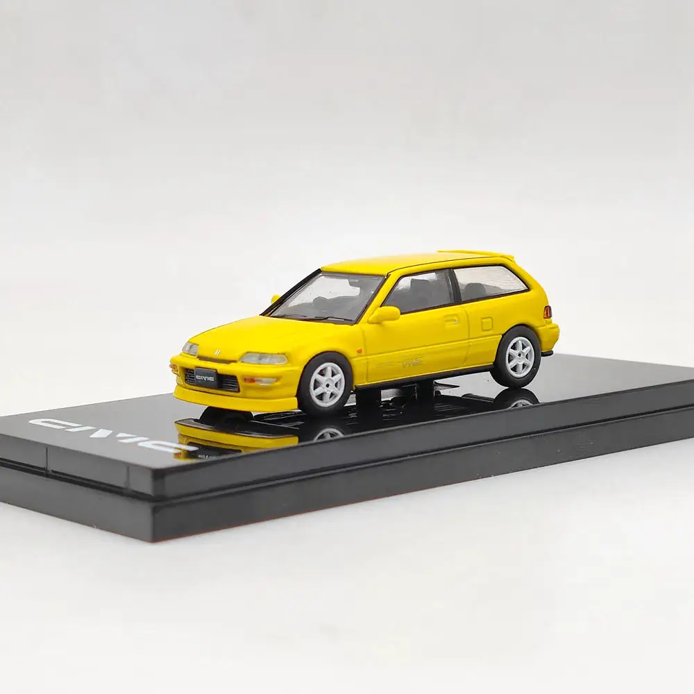 Hobby Japan 1/64 Civic (EF9) SiR ii versione cstomizzata Yellow muslimex Diecast Toys Car Collection Gifts