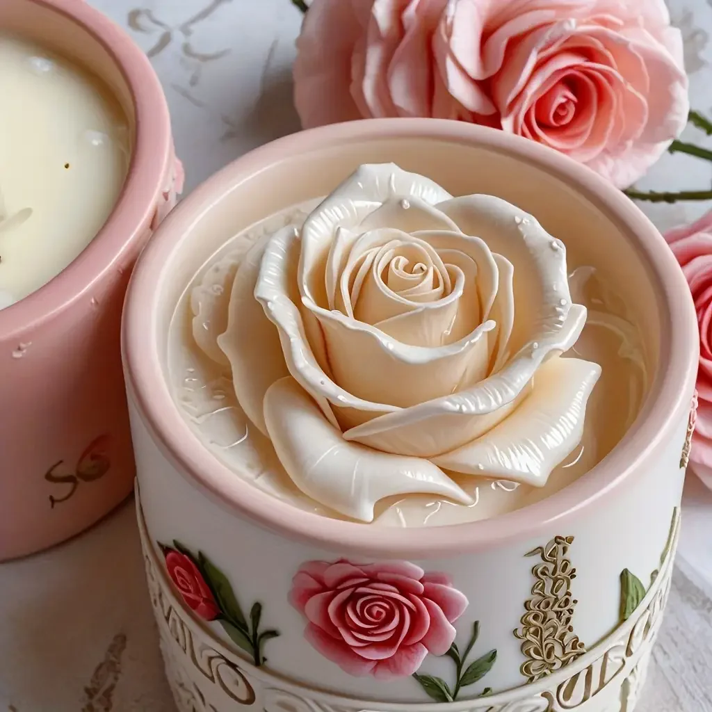 1 قالب شمع من السيليكون الوردي - تصميم زهور ثلاثي الأبعاد، مناسب للشموع المعطرة التي تصنعها بنفسك، وحرف راتنجات الإيبوكسي، وصب المجوهرات، وديكور المنزل، وهدايا الزفاف وعيد الحب، ومشاريع الهدايا الرومانسية |   قالب شمع زهرة |   عملية مفصلة، مستلزمات صناعة الشموع